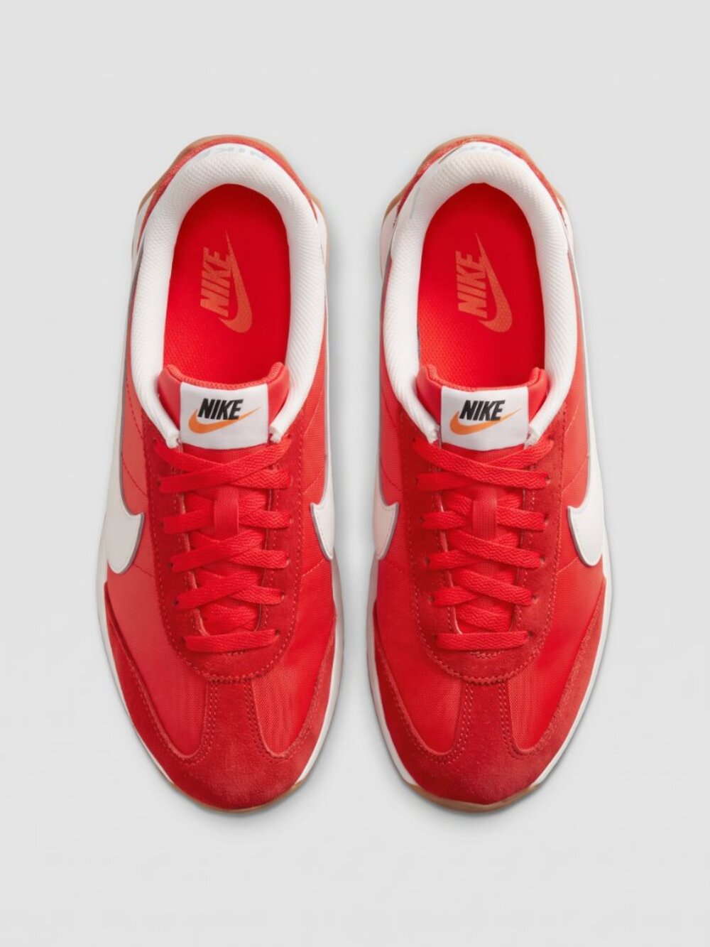 Nike Pacific Women's Red Leather Suede Sneakers Gum Sole Retro Running Shoes - Picture 2 of 5